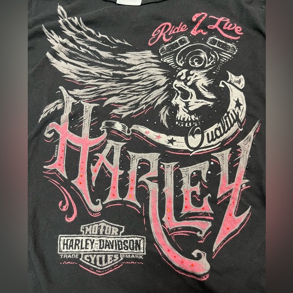 Harley Davidson Black Top Long Sleeve Graphic size large - Picture 2 of 5